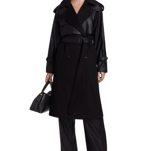 Kobi Halperin Jackets & Blazers - Kobi Halperin Black Faux Leather Trench Coat